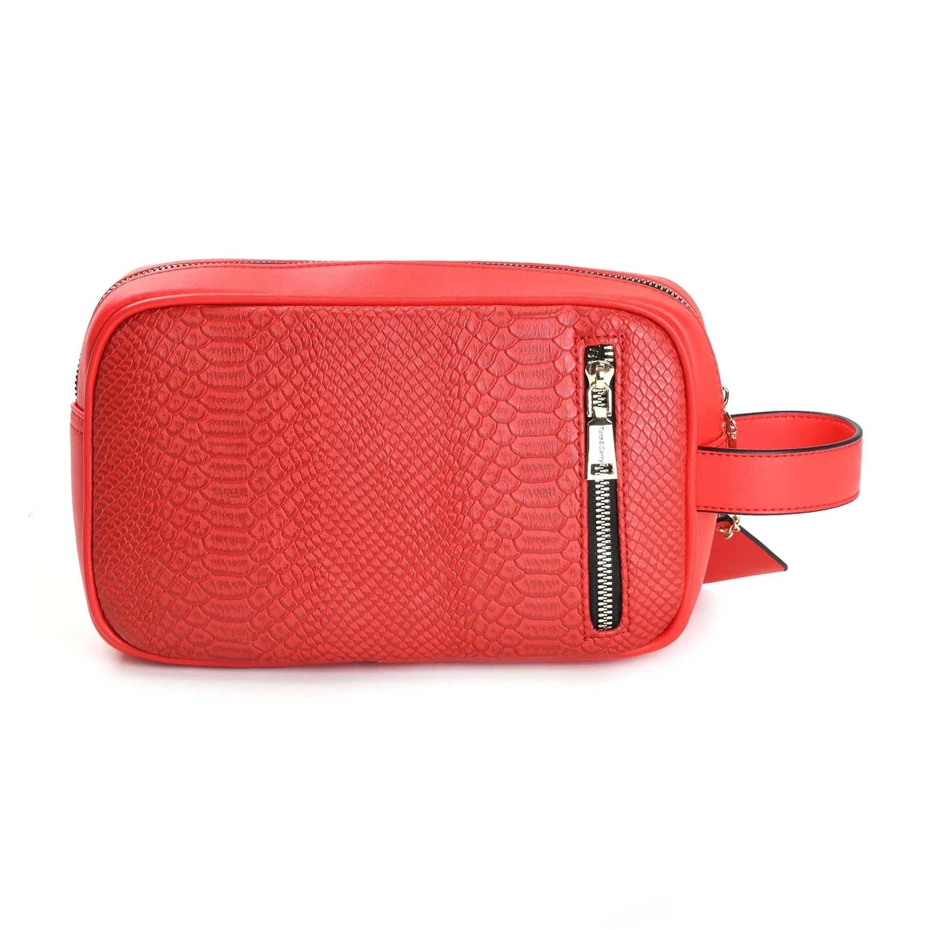 Red Apollo 1 Faux Snakeskin Toiletry Bag