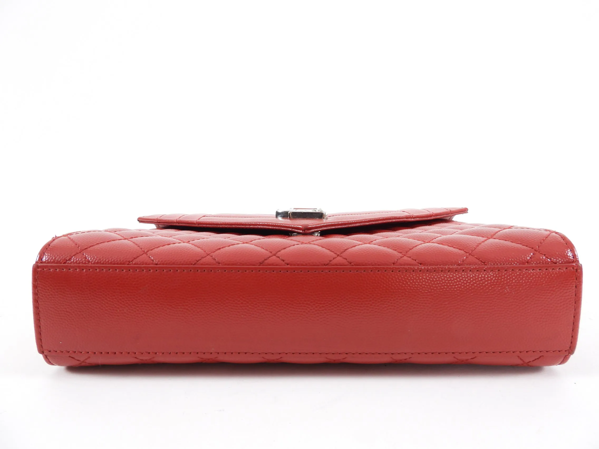 Saint Laurent Red Tri-Quilt Small Envelope Bag