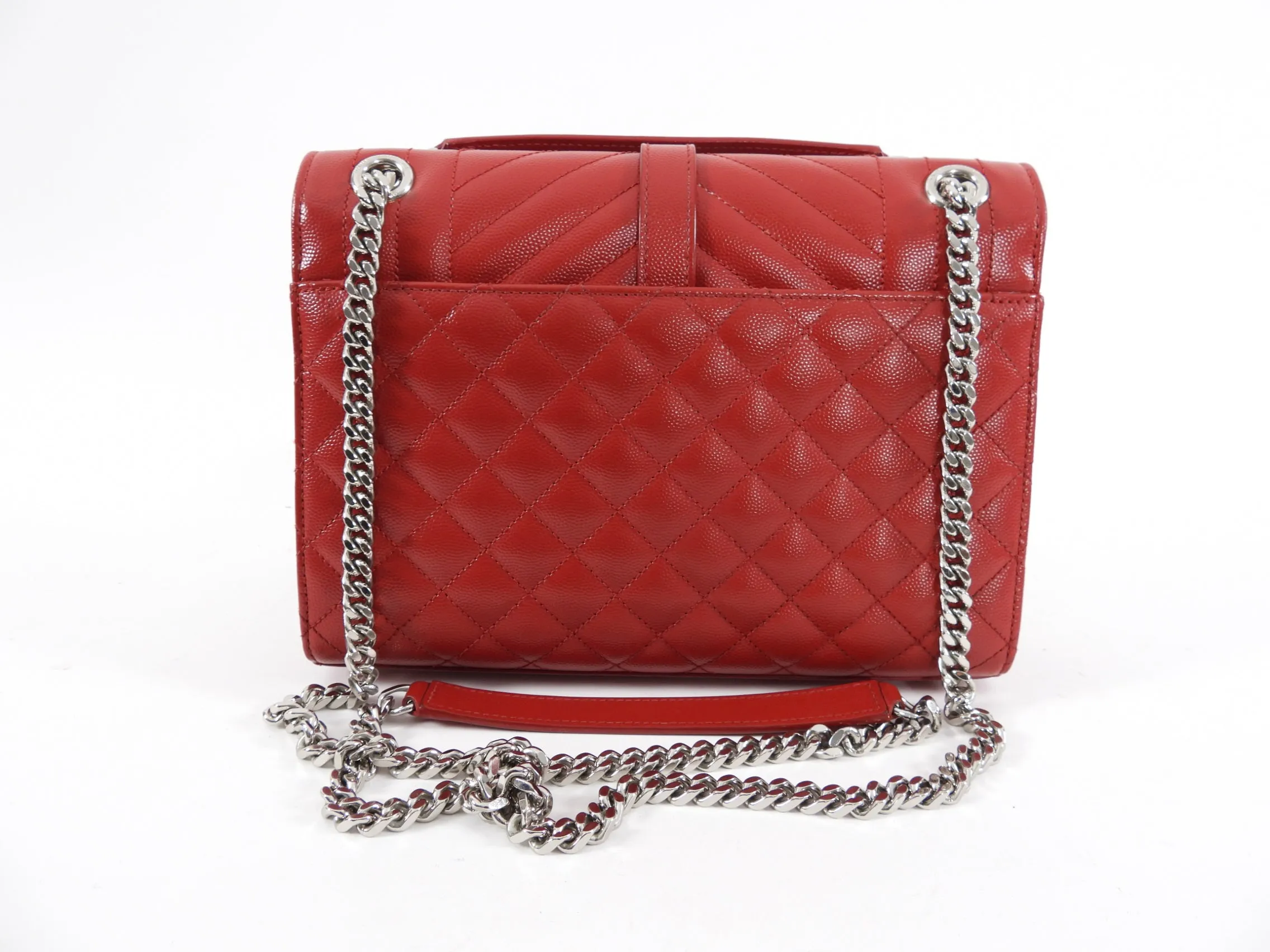 Saint Laurent Red Tri-Quilt Small Envelope Bag