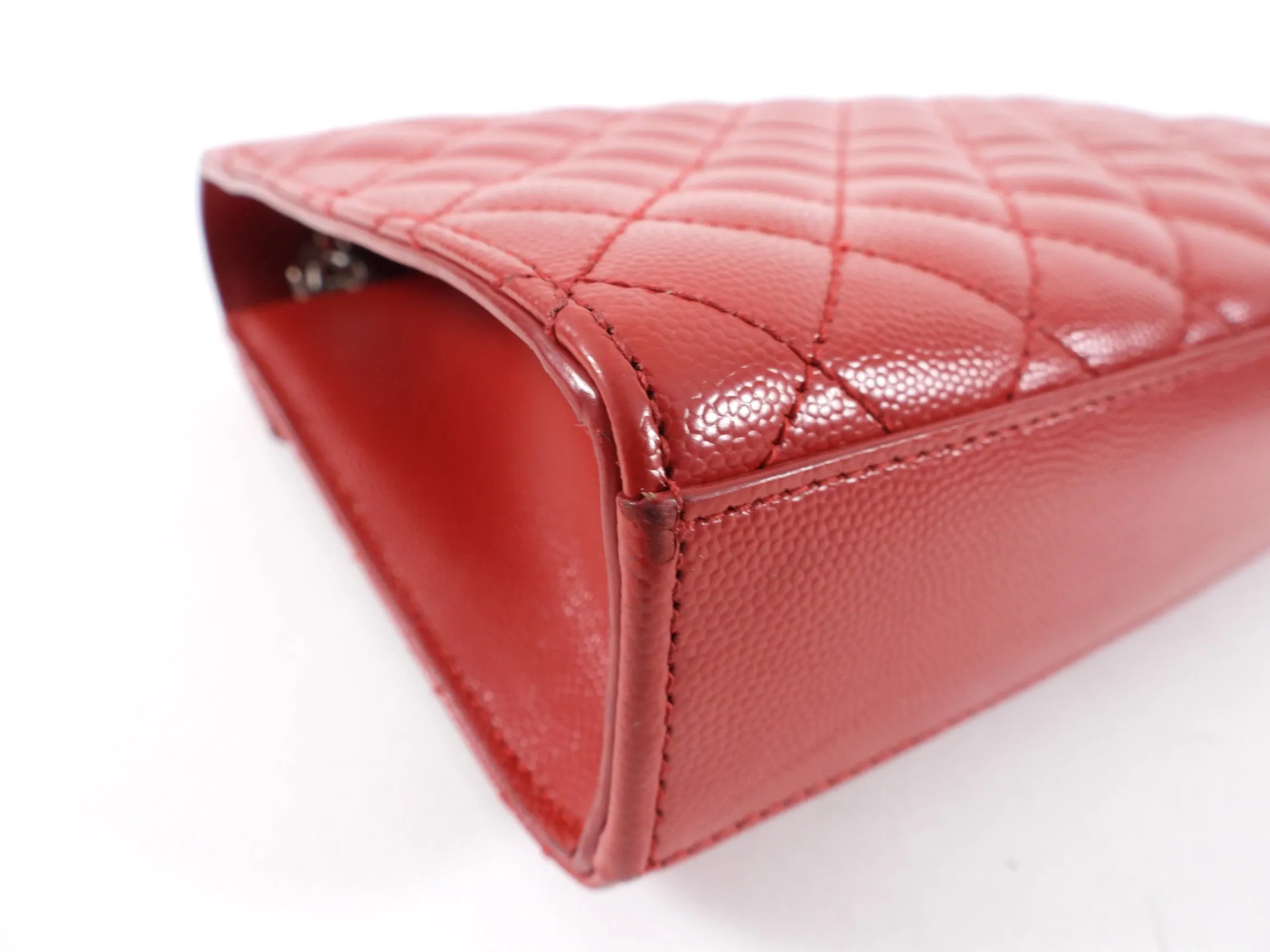 Saint Laurent Red Tri-Quilt Small Envelope Bag