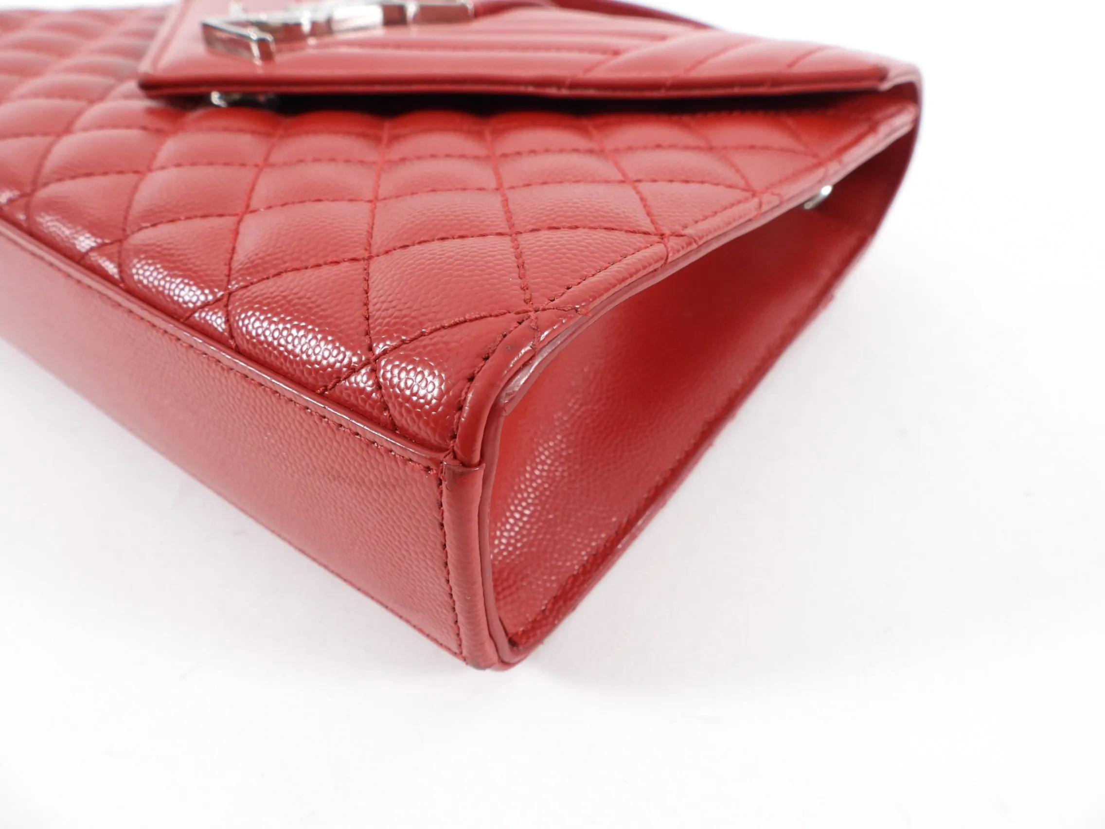 Saint Laurent Red Tri-Quilt Small Envelope Bag