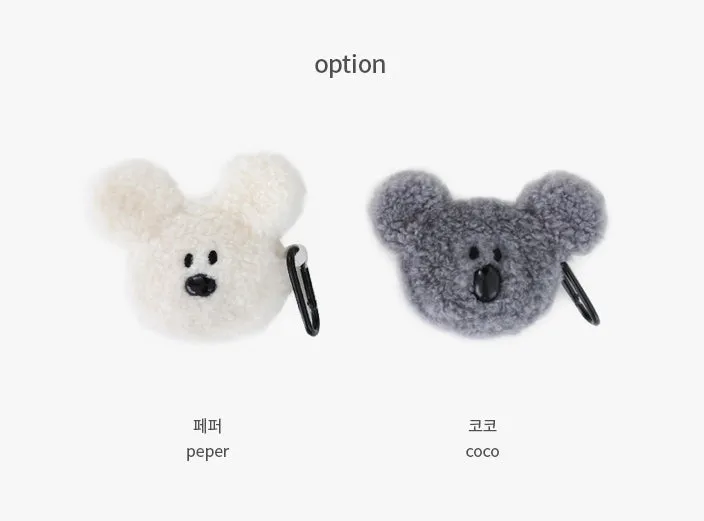 Shearling Fur Little Paper Airpods/Pro Pouches Bags Cute Purses Bags Animal Carrying Keyring