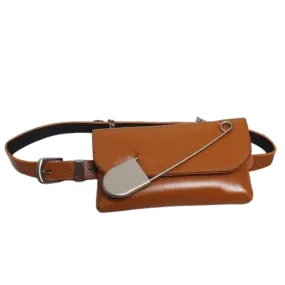 Simple Moderne Maxi Pin Belted Caramel Bag