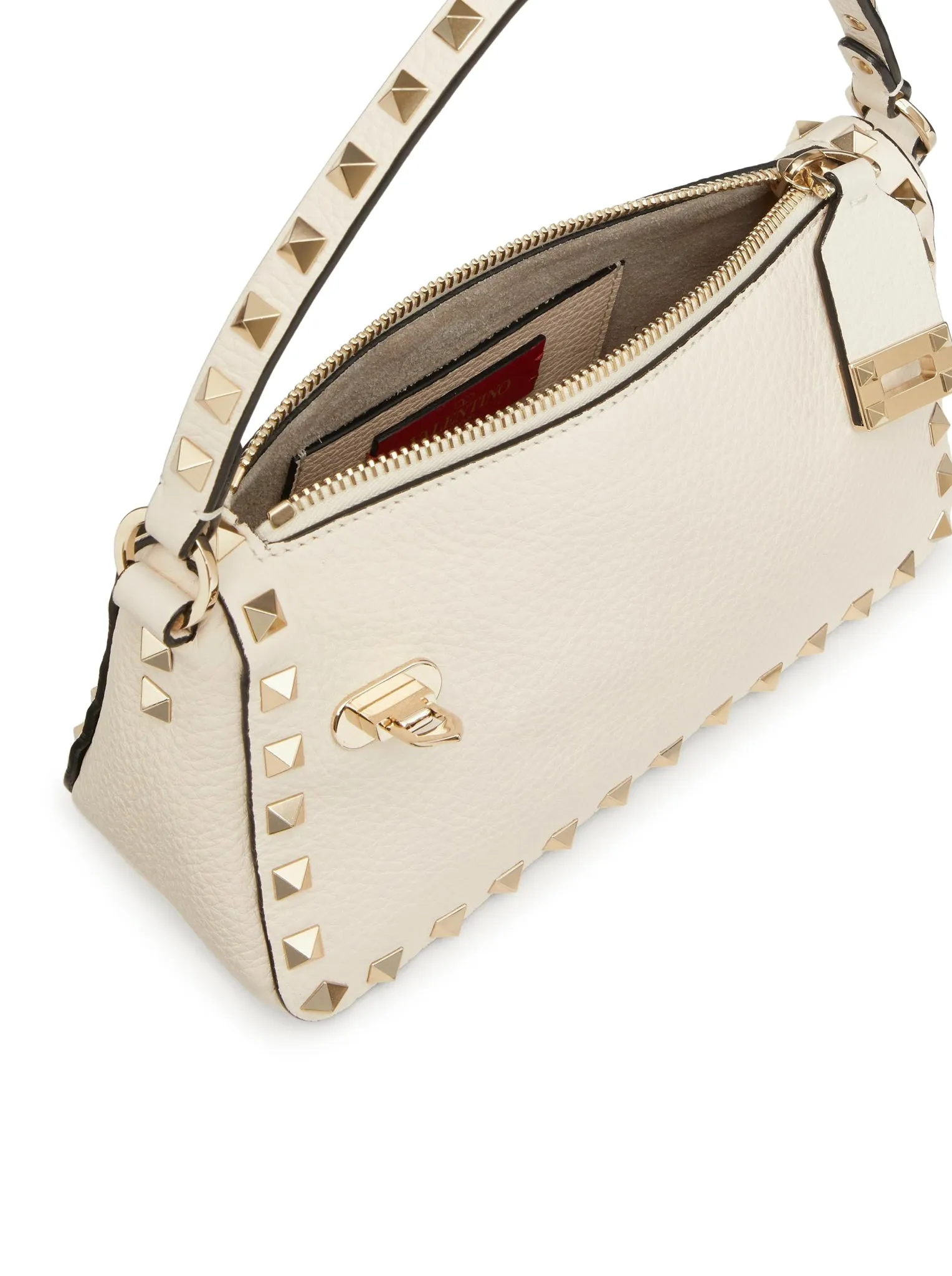 SMALL ROCKSTUD SHOULDER BAG IN GRENADE CALFSKIN