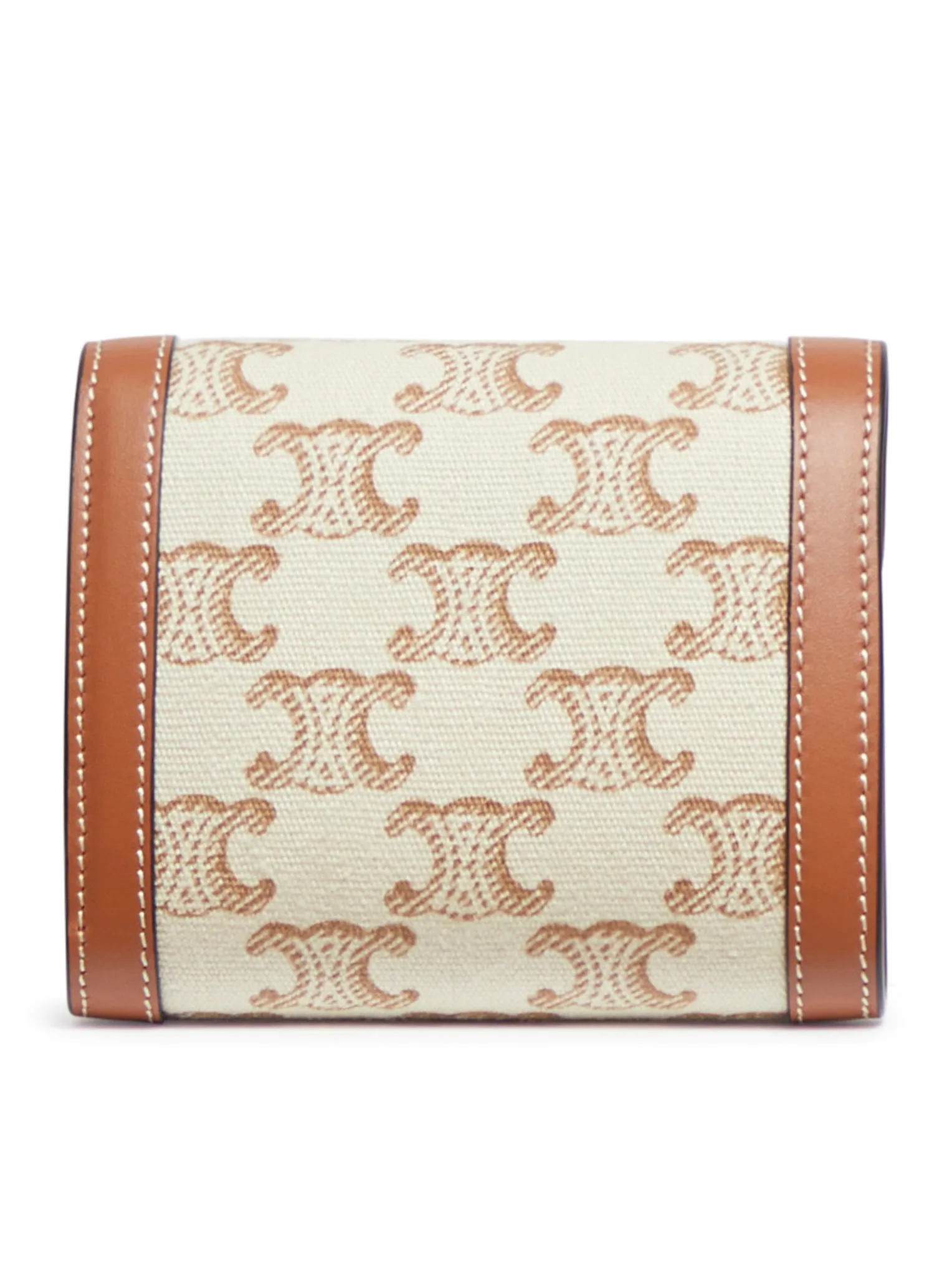 SMALL TRIOMPHE WALLET IN FABRIC AND CALF LEATHER