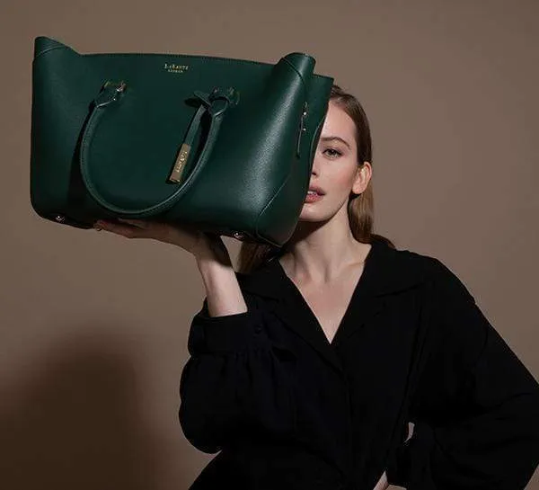 Sophie Vegan Leather Tote Bag | Forest Green