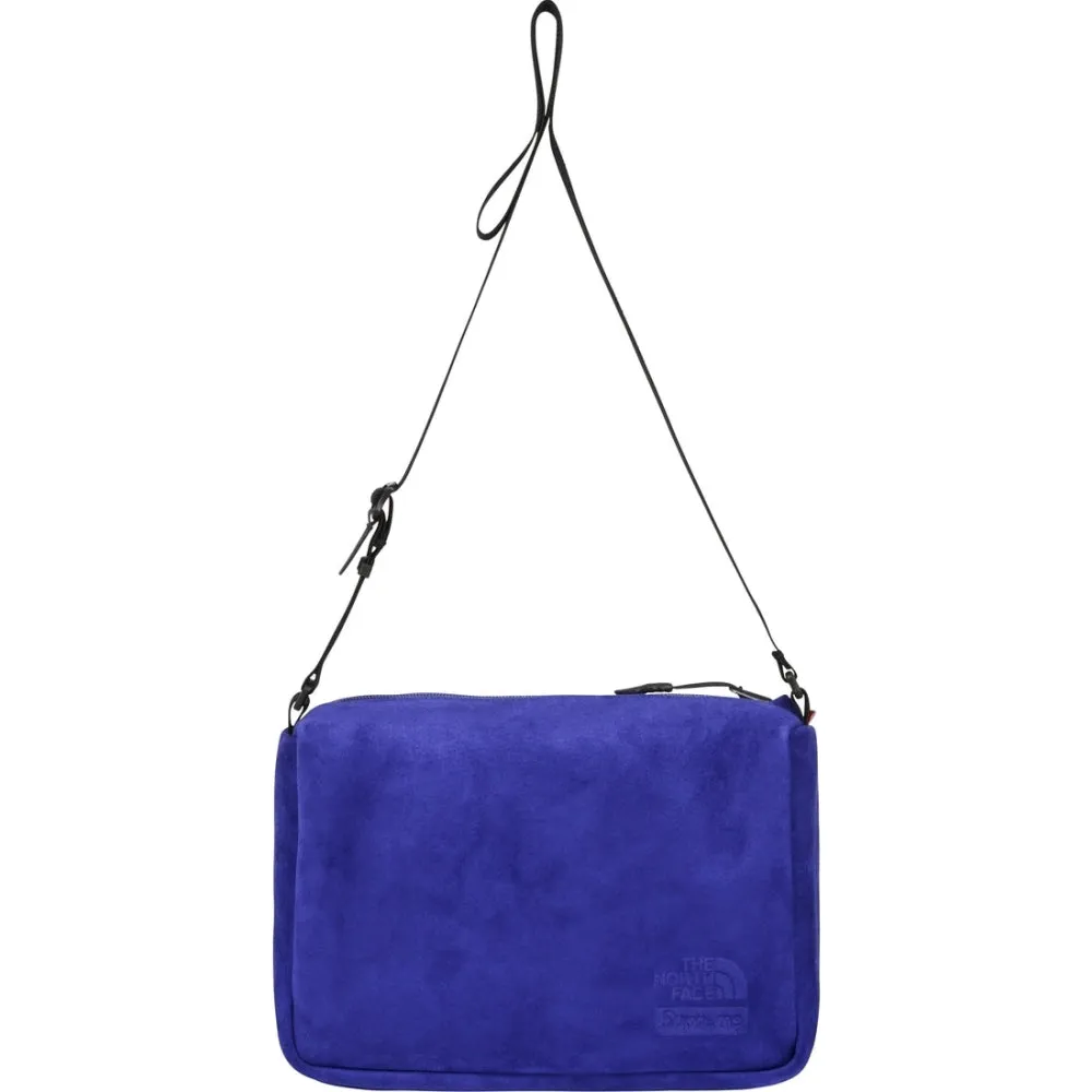 SUPREME TNF SUEDE SHOULDER BAG-BLUE