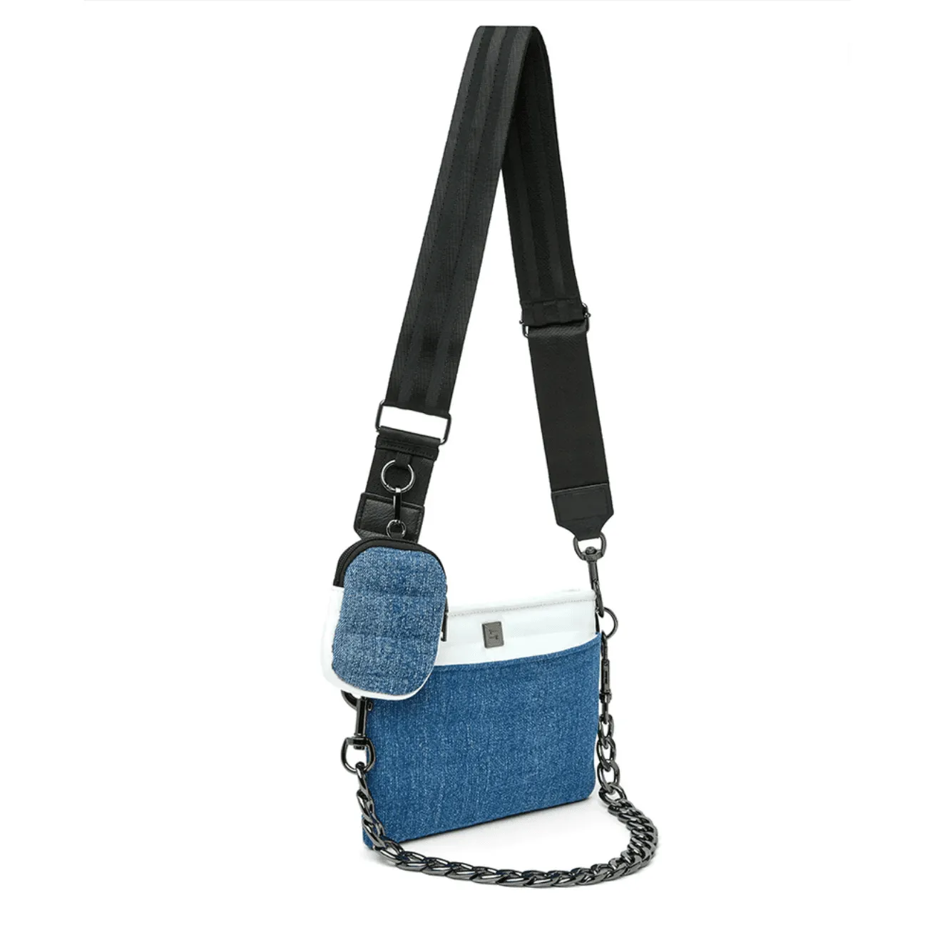 Think Royln Downtown Crossbody in Traditional Stone Washed Denim