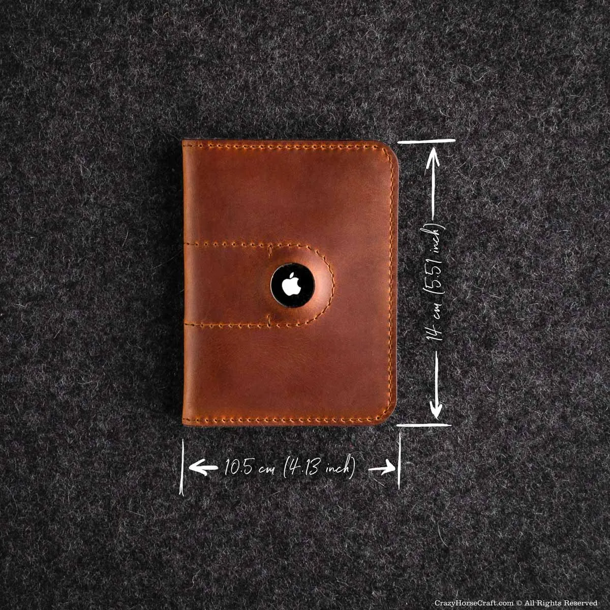 Veg-Tanned Leather AirTag Passport Wallet / Case