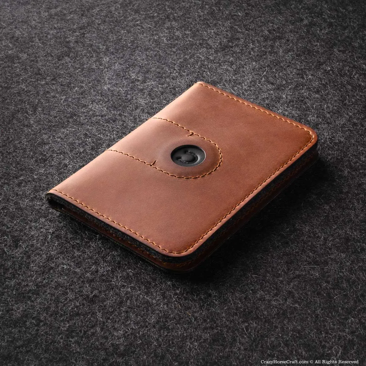 Veg-Tanned Leather AirTag Passport Wallet / Case