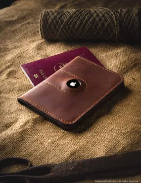 Veg-Tanned Leather AirTag Passport Wallet / Case