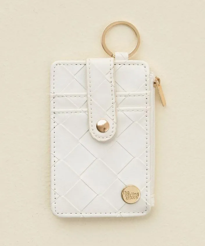 Woven Keychain Wallet - White