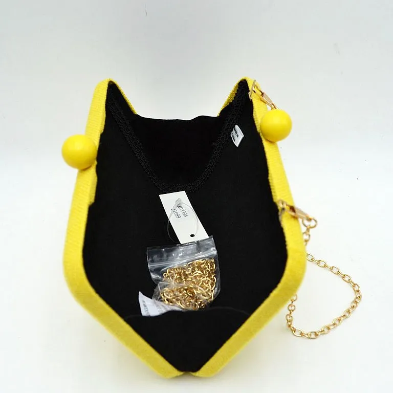 Woven straw clutch bag - yellow